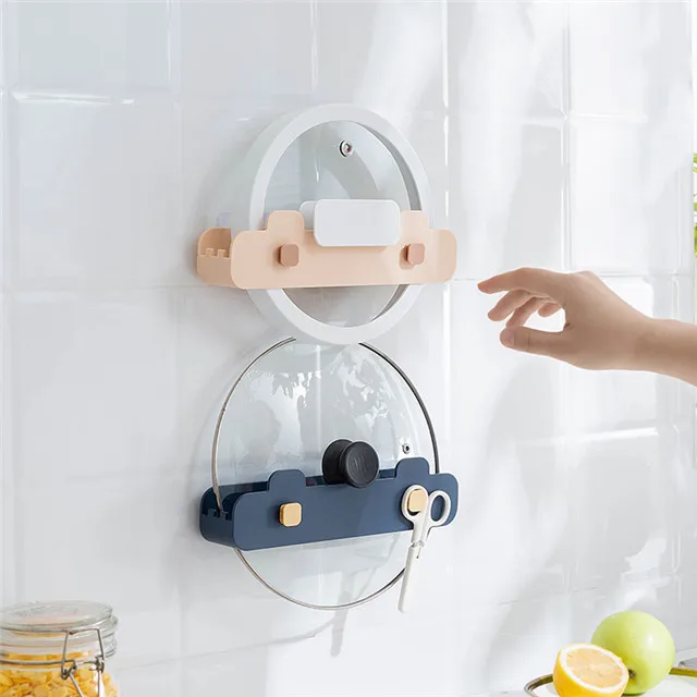 

New Punch-free Lid Ra Storage Shelf Wall-mounted Kitchen Shelf Multifunctional Shelf, As show