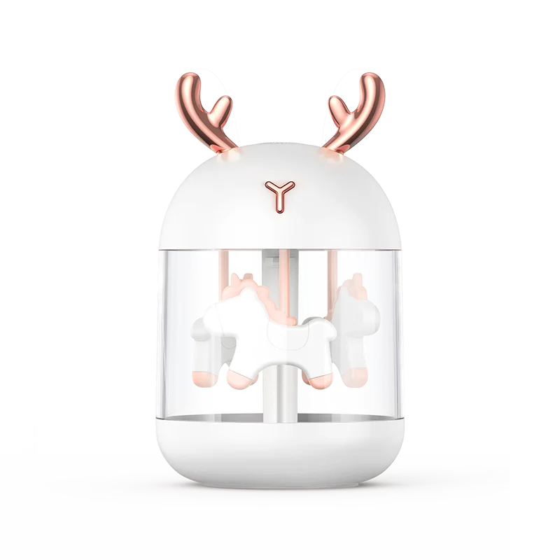 

Likable Deer and Rabbit Pet Humidifier Colorful Led Light Humidifier with Unicorn Decoration Humidifier Warm Cool Mist, White