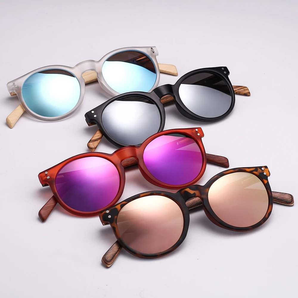 

2020 Luxury Branded Black Round Polarized Wooden Sunglasses For Men