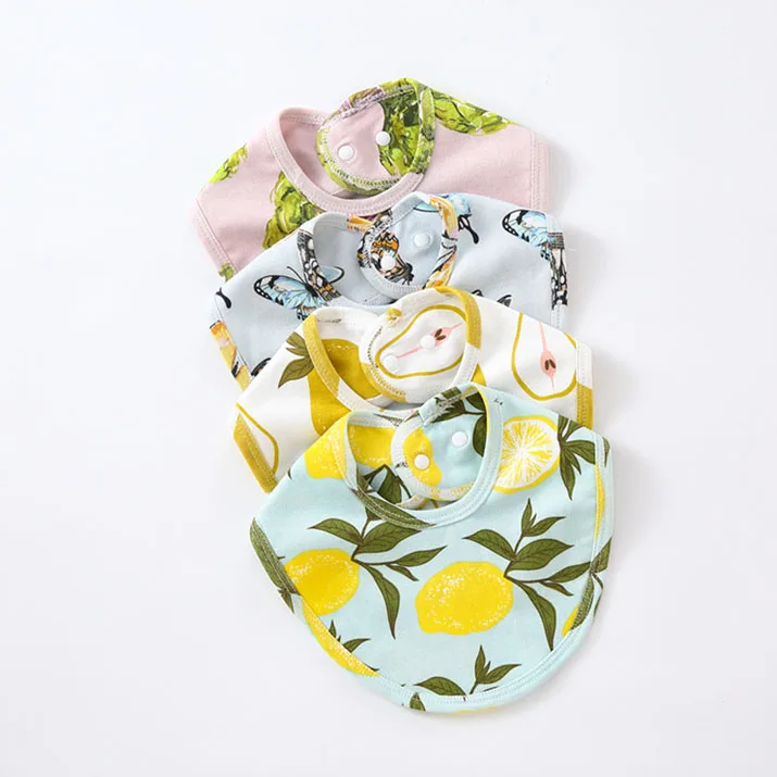 

Wholesale 95% Cotton High Absorption Infant Feeding Drooling Burp Towel Bibs Cotton Collar Bandana Baby Bib