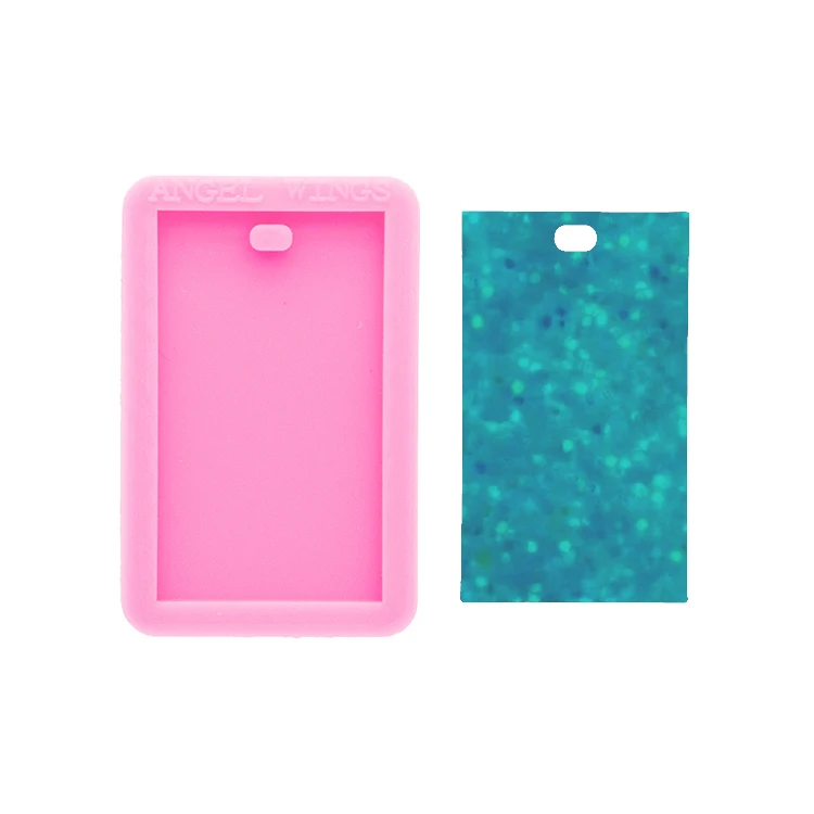 

S998 Shiny Rectangle photoframe resin silicone keychain mold, Random