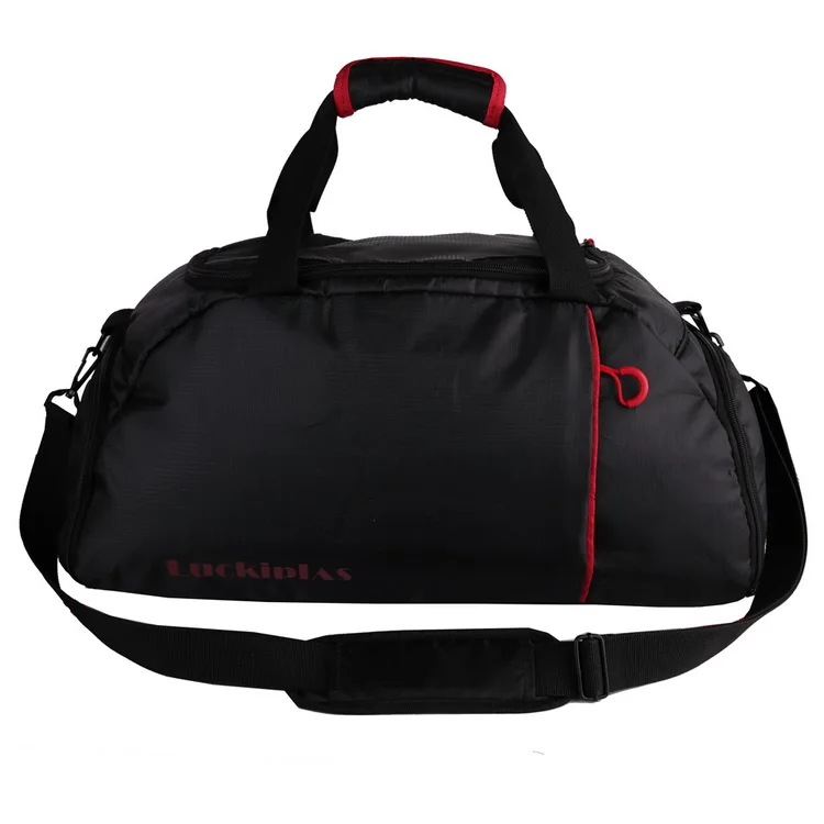 

Black ripstop duffle bag sport gym bag multifunction backpack duffle bag unisex