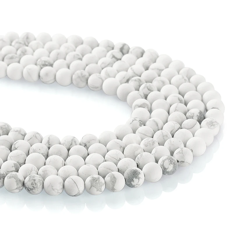 

ZENPER Howlite White Turquoise Matte Stone Gemstones And Crystals Beads For Jewelry Making Loose DIY Bracelets