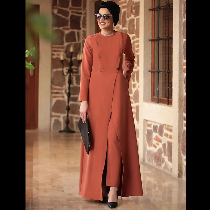 

2021 New Muslim Women Clothes Dress Abaya Turkey Dresses Women Muslim Two-piece Set Fashion Evening Long Skirt For Muslim Women