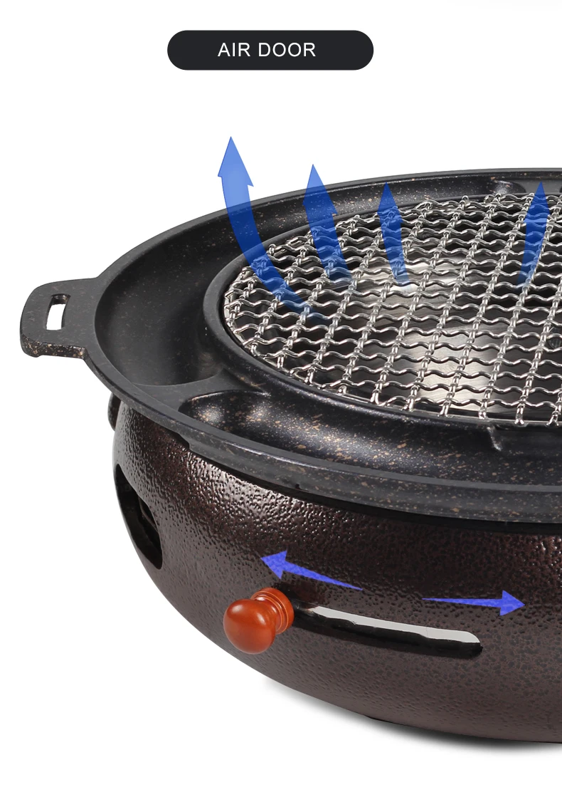 Indoor Korean Charcoal Tabletop Cast Iron Bbq Grills Charcoal Stove For