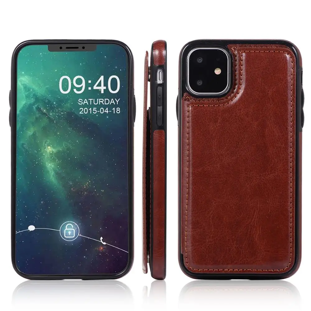 

Hot Selling PU Flip Wallet Leather Case for iPhone 11 pro max Card Holders Phone Case for iPhone XS Max XR 11 Cover