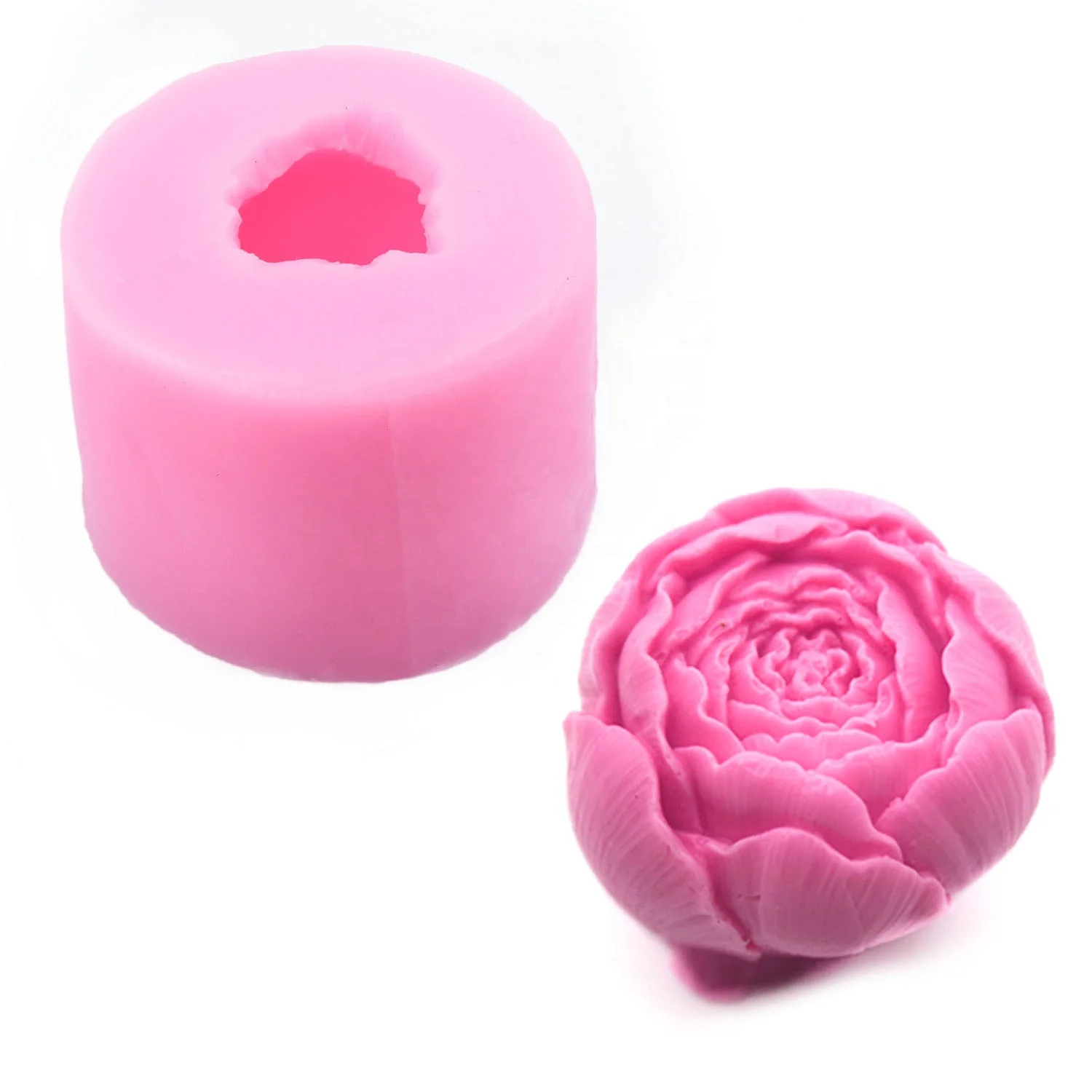 

3D Rose Flower Silicone Soap Molds fondant Chocolate Mold DIY Cake Chocolate Candy Baking Mould Molds Handmade Craft, White and pink