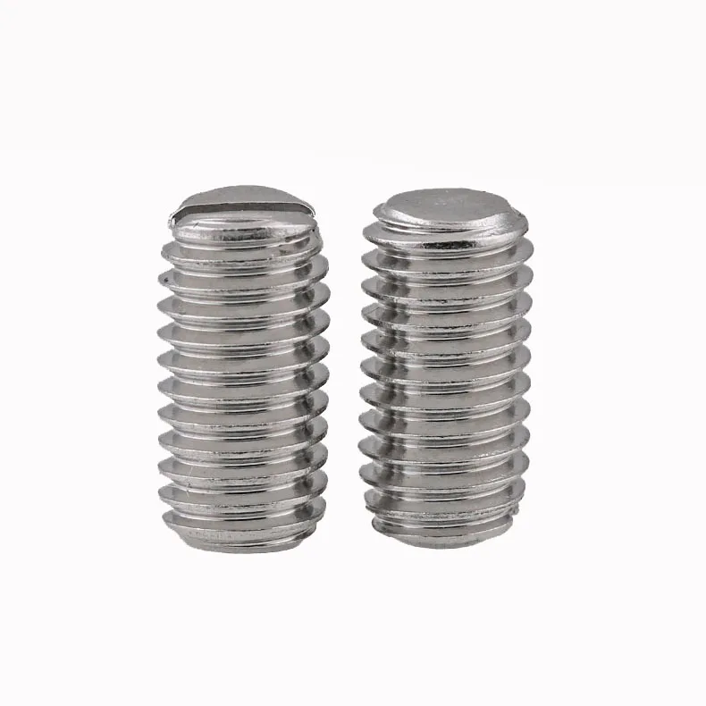 
Stainless steel hexagon socket set screw with slotted flat point slotted set screws cup pion 