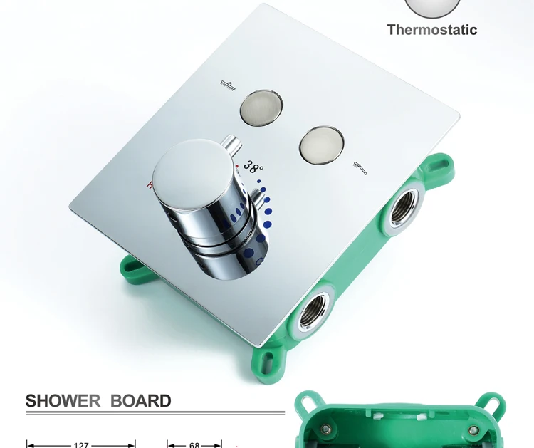 Shower room accessories valve body two function button hot and cold water thermostat switch brass plating