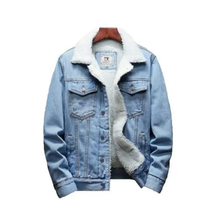 

Best Seller Solid Color Fleece Denim Jacket Men Fashion 2021 Plus Size Men's Winter Jackets Coats, Black,light blue,dark blue,vintage black