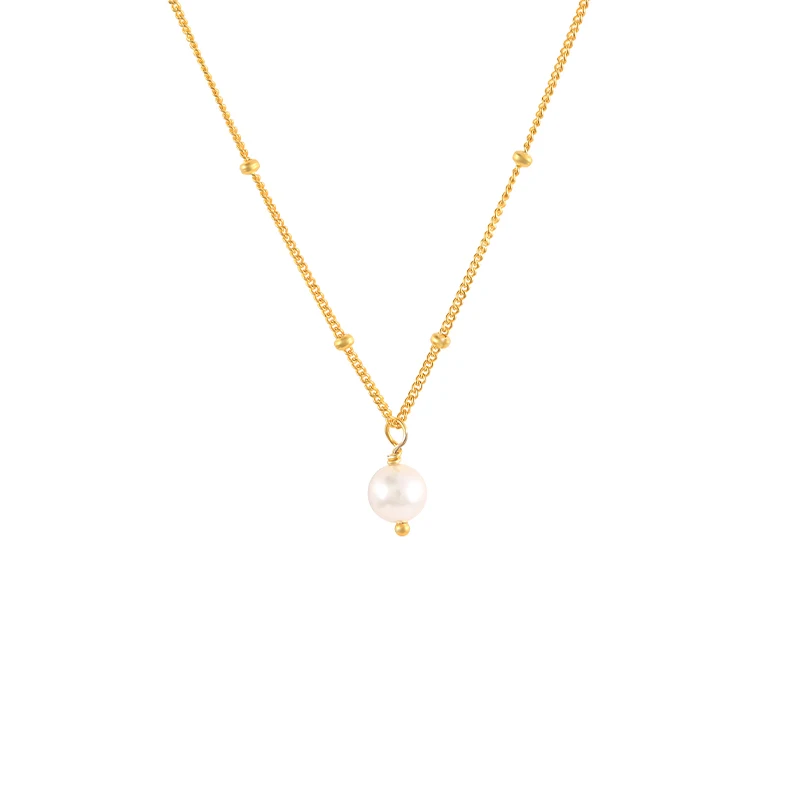 

Dainty Freshwater Pearl Necklace for Women 18k Gold Filled Layering Chain Choker Necklace Jewelry