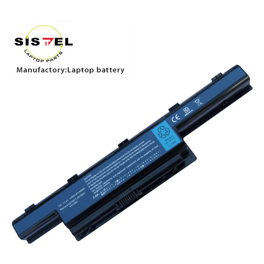 

AS10D31 Rechargeable External Lithium ion Laptop Battery 10.8v 4400mAh 5200mAh for 4741 4551 TravelMate 4740, Black