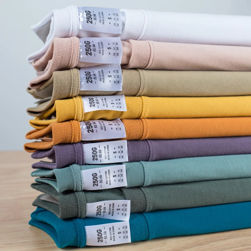 

250g Blank T-shirt Hip Hop Men Unisex T Shirt Manufacturing