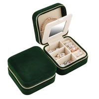 

custom PU leather small jewellery packing cases with mirror jewelry travel boxes