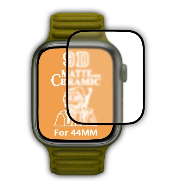 

Cr Full glue nano ceramic film for Apple Watch 42mm 44mm 40mm 38mm Watch screen protector series 7, Black