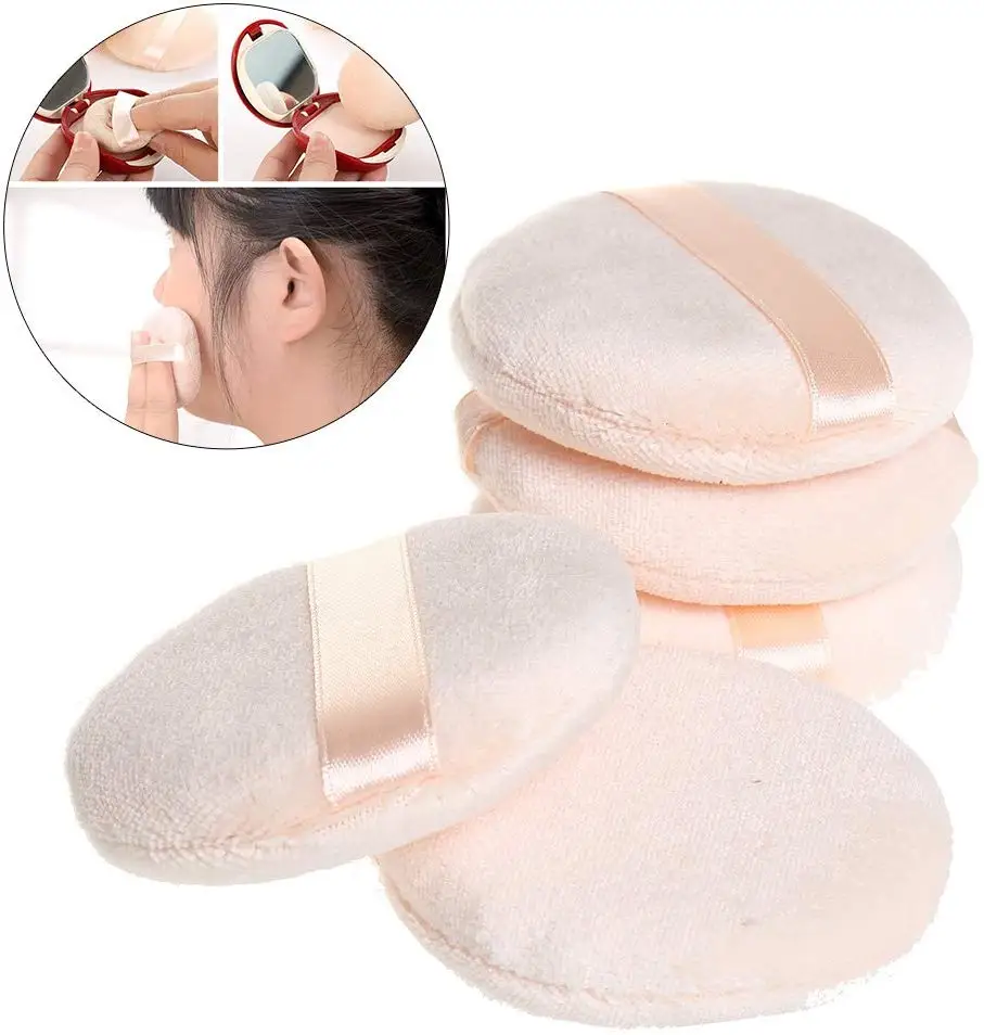 

Custom Logo Wholesale Round Shape Facial Face Body Powder Foundation Puff Portable Soft Cosmetic Puff Makeup Foundation Sponge, As the picture