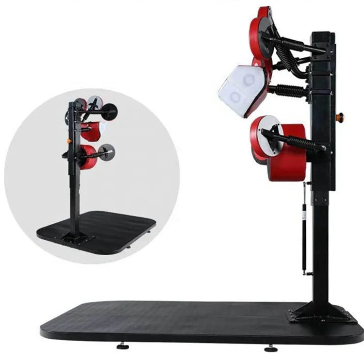 

Hot christmas gift integrated fitness equipment commercial adjustable mitts gym trainer boxing stand target, Black+red