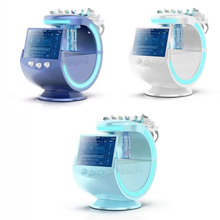 

2020 New 7 in 1 Portable Intelligent Smart Ice Blue RF Hydra Dermabrasion Oxygen Water Peeling Facial beauty machine