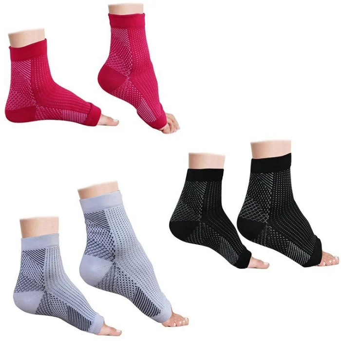 

Ankle Brace Compression Sleeve Plantar Fasciitis Sock with Foot Arch Support Reduces Swelling & Heel Spur Pain, Black, white, grey, red