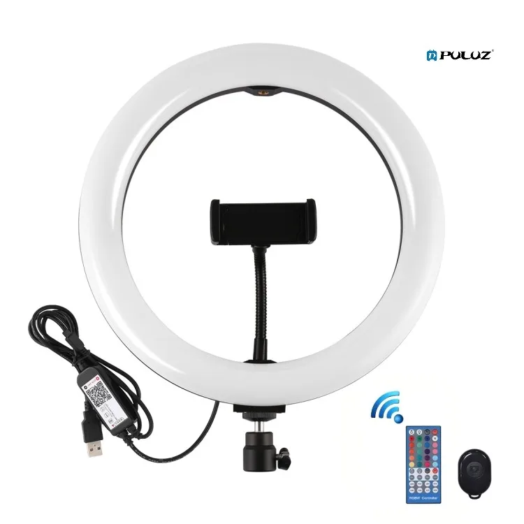 

HOT SELLING PULUZ 10.2 inch 26cm Curved USB RGBW Dimmable LED Ring Vlogging Photography Video Lights