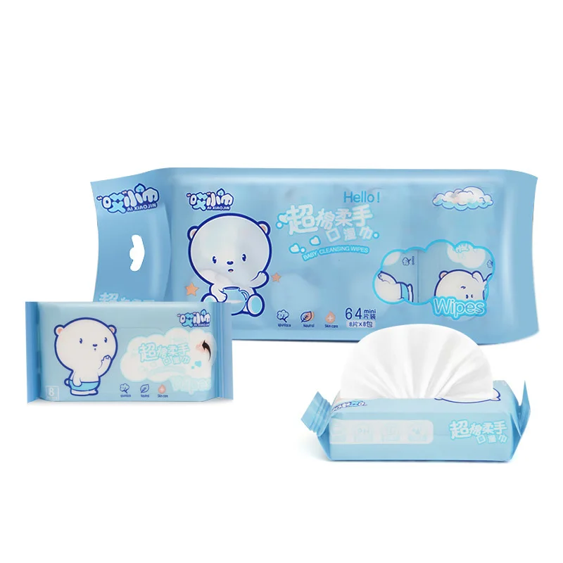 

Mini wet towel baby bag portable one-time cleaning wet paper towel for baby's hand and mouth, As shown