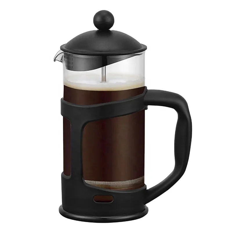 

Best Selling Handmade 350ML 3.3 Borosilicate Glass Plastic French Press, Black