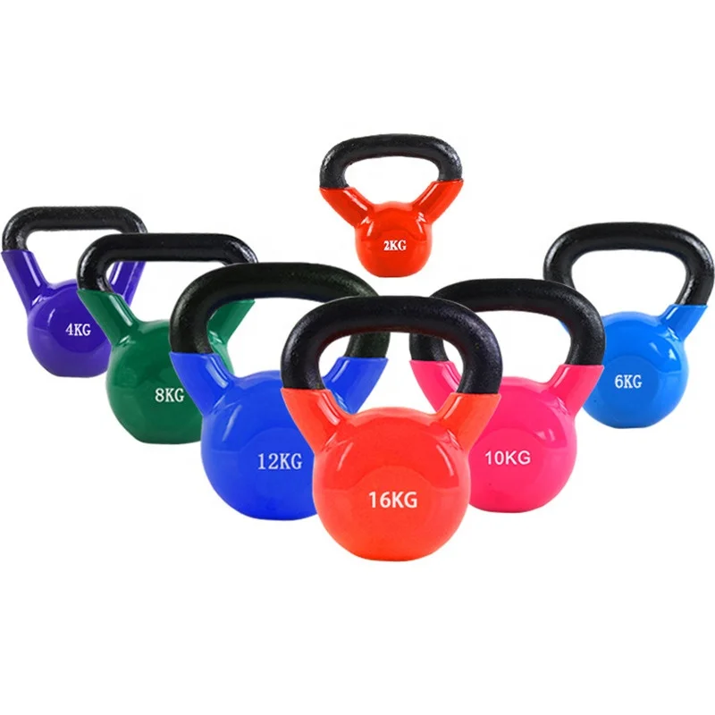 

Wholesale High Quality Coated Women Custom Logo Color Training Exercise Fitness Equipment Cast Iron Kettlebell, Red,blue,green,yellow,purple,customized