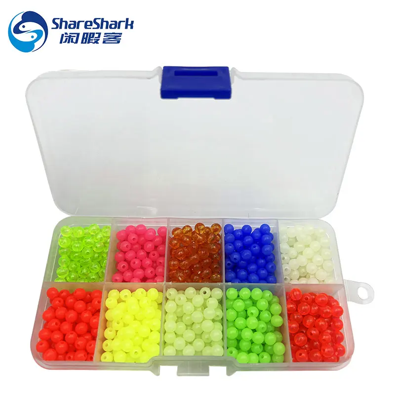 

1000pcs/Box Fishing Luminous Beads Luminous Round Plastic colorful beads Pasca Accessories