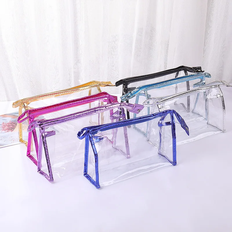 

S48 Fashion Custom Beauty Portable Ziplock Travel Waterproof Clear Storage Bags Transparent PVC Cosmetic Bag