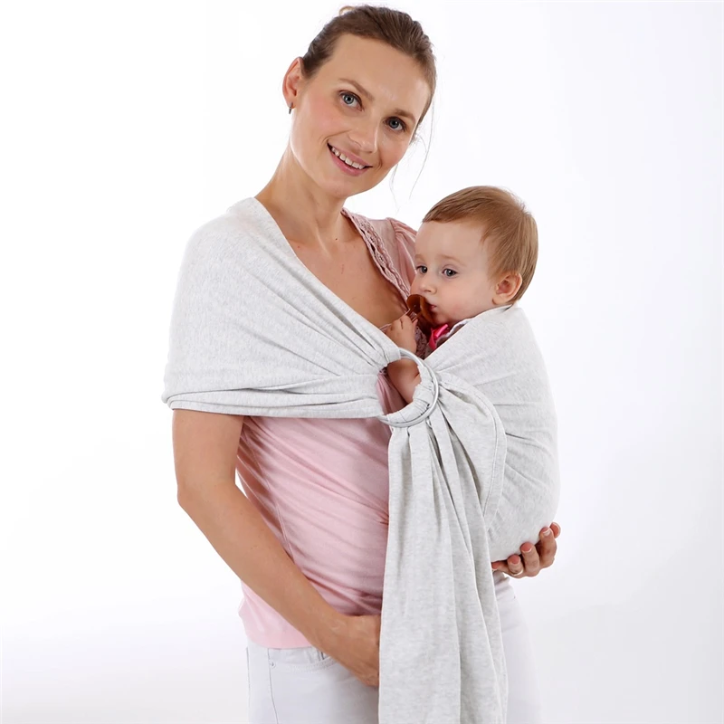 Wholesale Amazon Hot Sale 100%  Cotton Newborn Organic Ring Baby Sling Wrap Baby Carrier Wrap