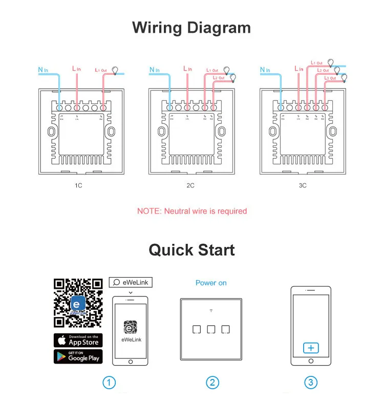 SONOFF T2 UK 2 GANG Factory Direct Sale ewelink Modern Wifi Smart Home Touch Switch In Wall 2Gang Interruptor