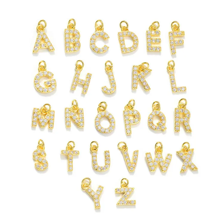 

minimalist jewelry tiny a-z 26 letter initial cubic zirconia alphabet s925 necklace