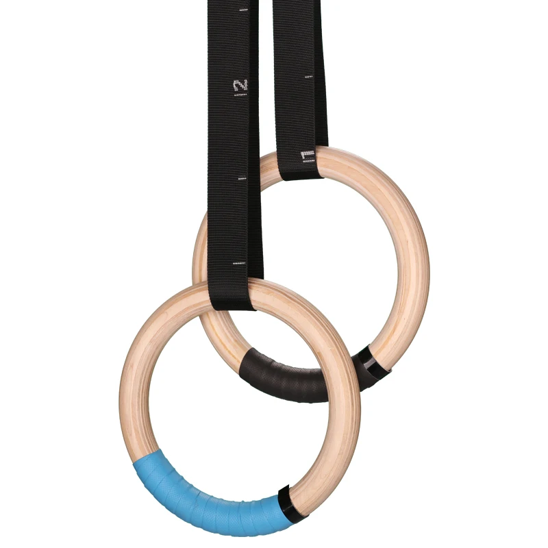 

Gymnastic Rings Set Wood Door Anchor Attachment Exercise eBook Adjustable Safety Straps Length Markings, Customizable