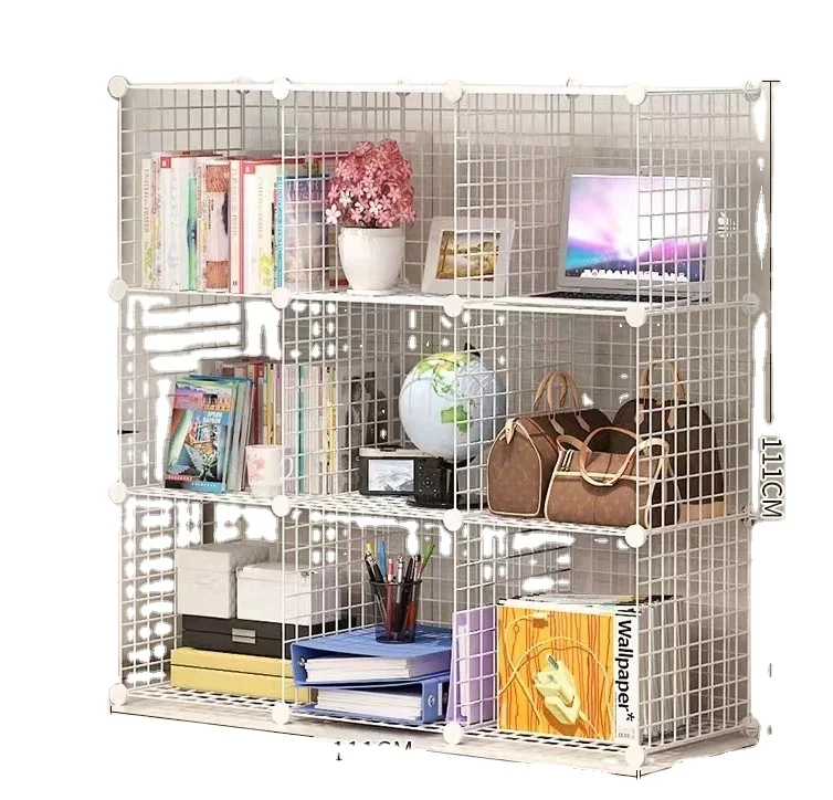 

Amazon factory specializes in free combination Iron toy book metal 9 Cube Storage, White, solid, cherry, blue