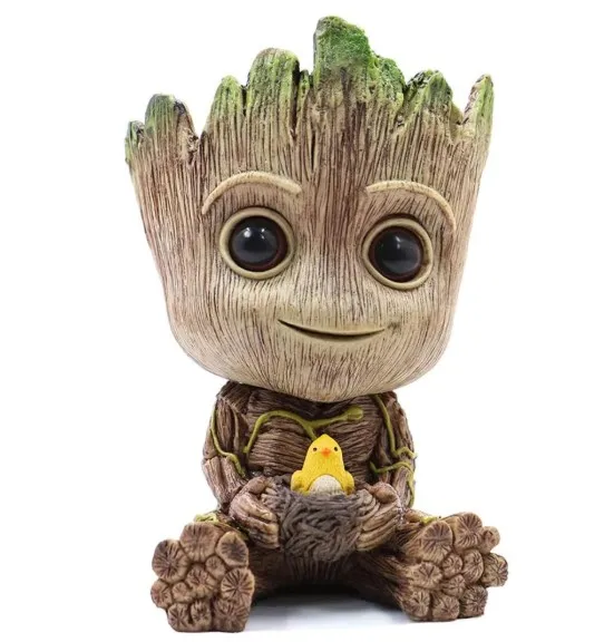 

High Quality Hot Sale Cute Polyresin Resin Treeman Baby Groot Flower Pot, Green