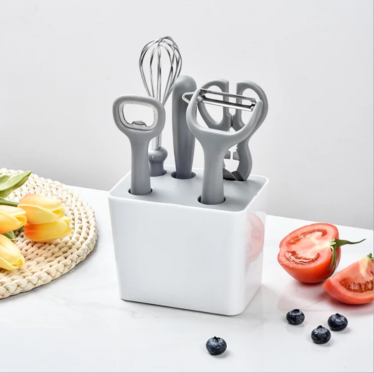 

Hot Selling 6 in 1 Kitchen Accessories Cooking Tools Set Cutting Equipment Set With Holder