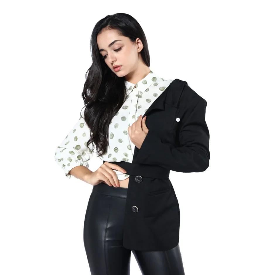 

2021China New Blazers Women Chic Blazer Fashion Office Blazers Lady Suit Coat Outerwear, Green.rose