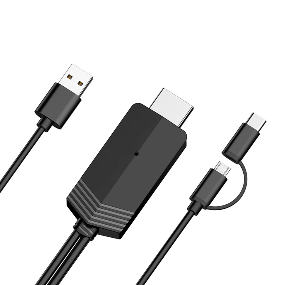

Top Fashion Mirascreen LD24 Type C To Hdmi Converter For Android IOS To HDTV, Black