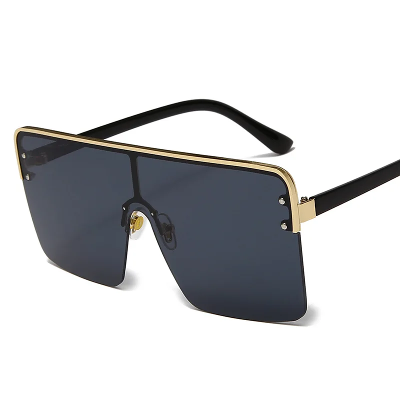 

Trendy Fashion Glasses Oversized Shield Large Black Shade Luxury Woman Sunglasses