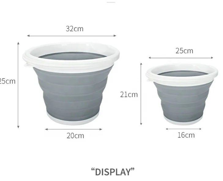 
Space Saving Silicone Collapsible Foldable Water Bucket 10L/2.64 Gallon Capacity for Hiking Backpacking Camping and Outdoor 