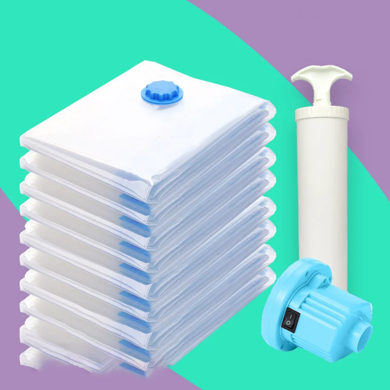 

Hot Sell Multifunction Compression Pump Free Large Zipper Vacuum Storage Bag For Bedroom, Transparent