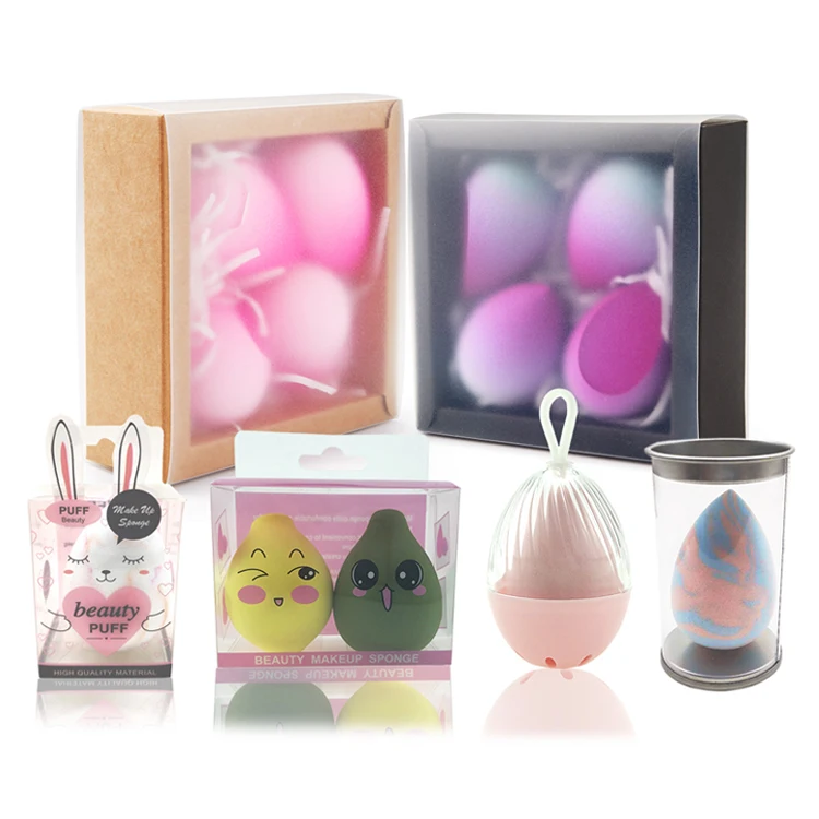

Hot Selling 2021 Plastic Clear PVC/PET Custom Foundation Cosmetic Private Label Puff Blend Makeup Sponge Packaging For Makeup, Transparent