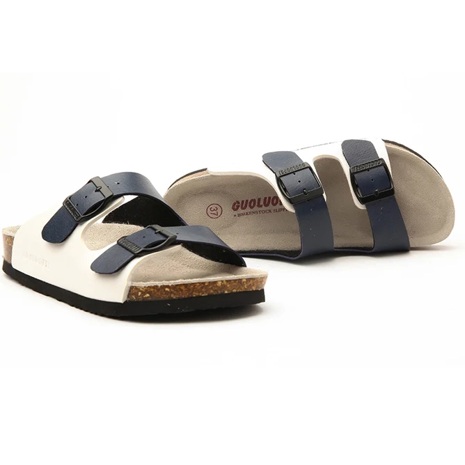 

high quality logo custom shoes cork sole slides men sandals men summer buckle-strap open toe slippers for men outdoor, Customized color