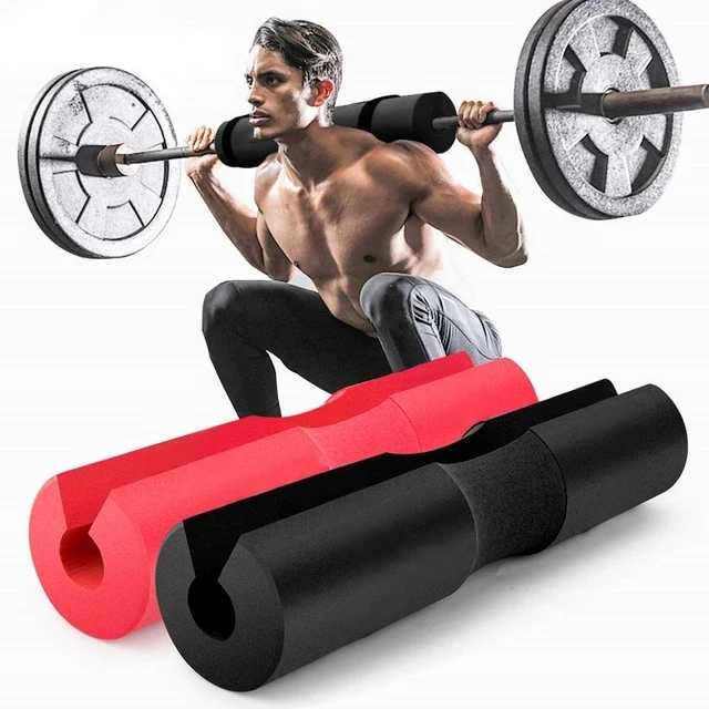 

FastShipping LOGO OEM Barbell Foam Pad Pull Up Squat Bar Barbell Shoulder Back Protect Grip Support Weight Fitness Weightlifting, Red or black for choose