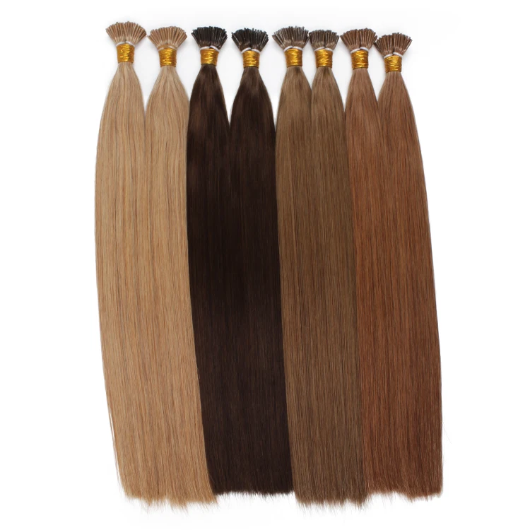 

Wholesale Raw Human Hair Extensions I tip Peruvian Hair Double Rrawn Virgin Hair+Extension, Any color can be dyed