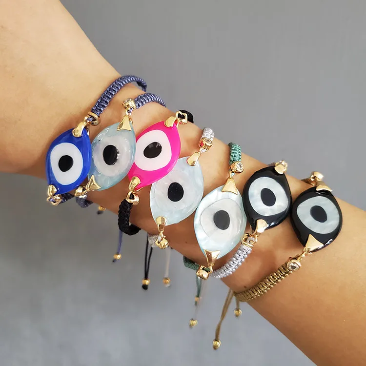 

BG1100 Fashion Handmade Large Turkey Evil Eyes Macrame Bracelet,Protector Bracelet Jewelry for Lovers gift