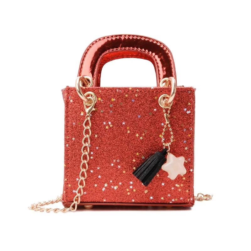 

Customized fashion girls sequin multi-color chain small crossbody bag handbag