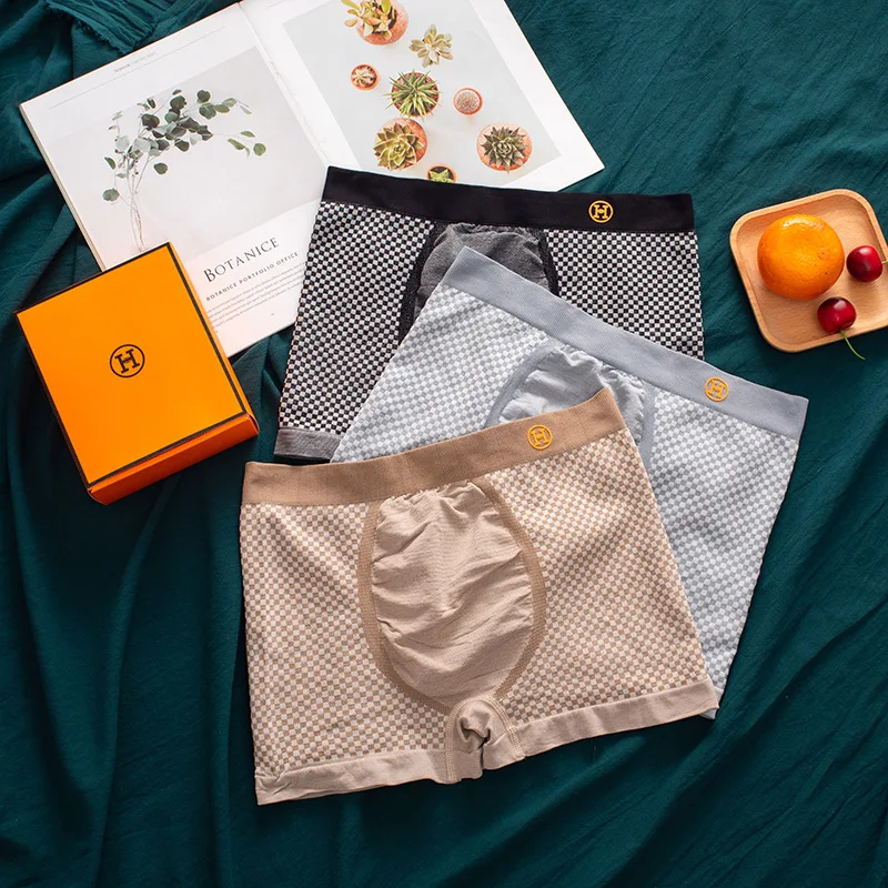 

3-pack HG brand underwear men's seamless sports breathable boxer briefs men's boxed