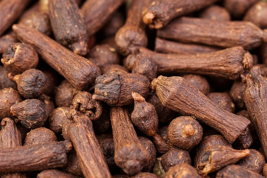 Whole cloves and ground cloves on wooden surface