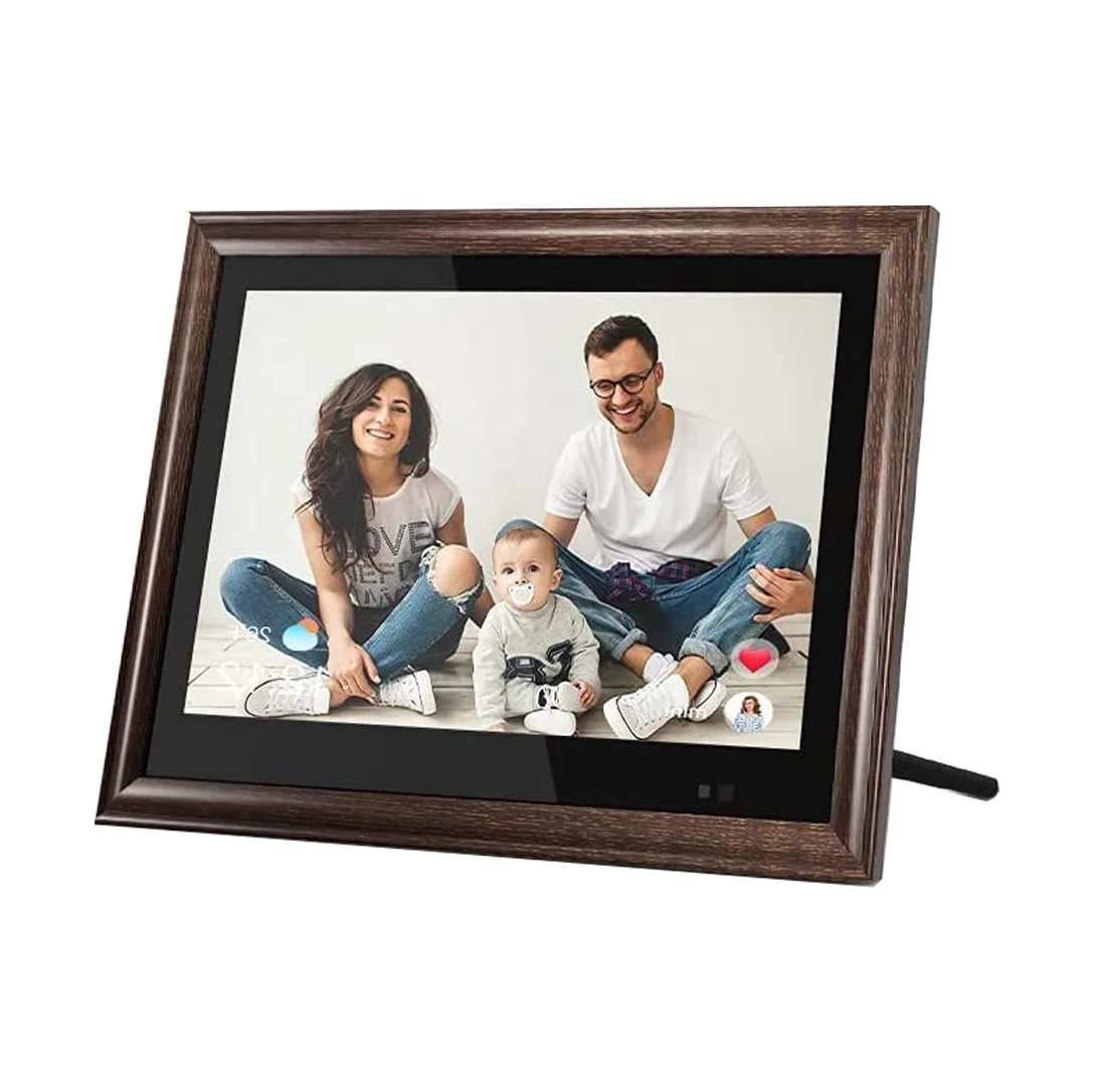

Aimor App Share Picture 13.3in Wifi 8GB HD Display Wall Mounted Remotely Control Lcd Frame Photo Digital, Brown